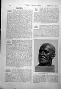 Antique Print Lieut. Muirhead Bone Bronze Sculpture Bust Jacob Epstein 1917