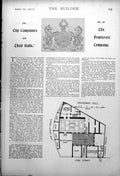 Old Print Pewterers' Company Arms Plan Lime St Front Before Rebuild 1917 20th