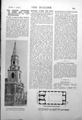 Old Vintage Print St. George The Martyr Church Southwark Tower Plan 1917 20th