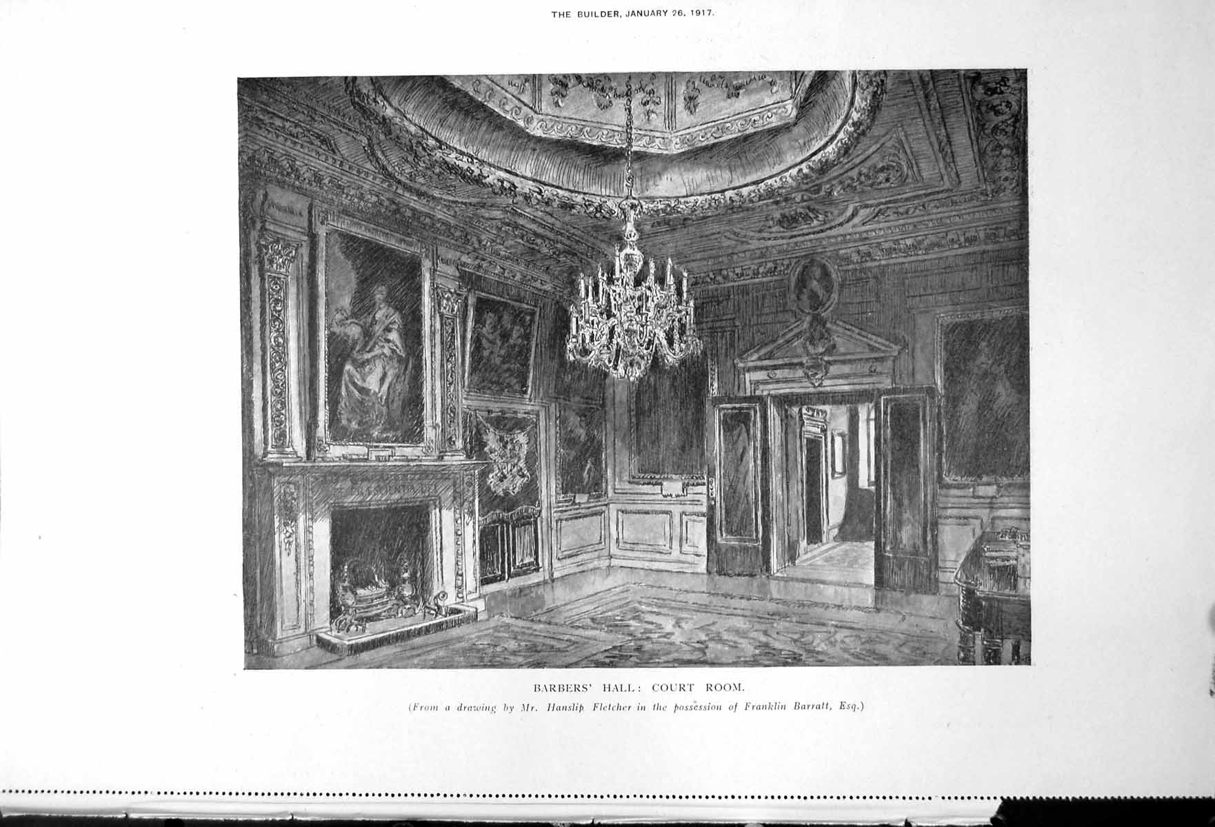 Old Barbers' Hall Court Room Before Alteration Partial Demolition 1917 20th