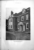 Old Vintage Print Heath Lodge Headley Surrey Entrance Garden View 1917 20th