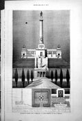 Old Print Design Memorial Lord Roberts Cloth Hall Ypres H Fletcher 1917 20th