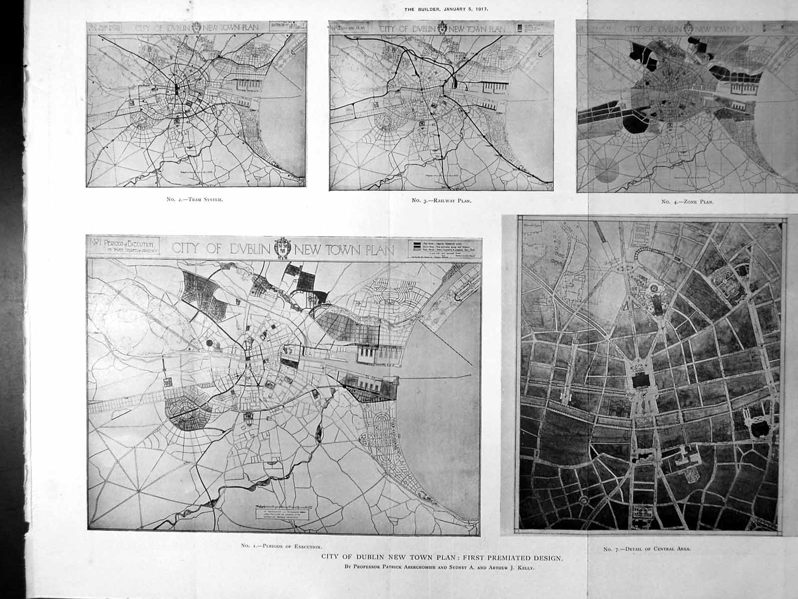 Old City Dublin New Town Plan Belfast Abbatoir Interior Section 1917 20th