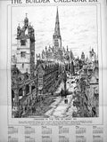 Antique Old Print Cheapside In The Time Henry Viii Calendar The Builder 1917
