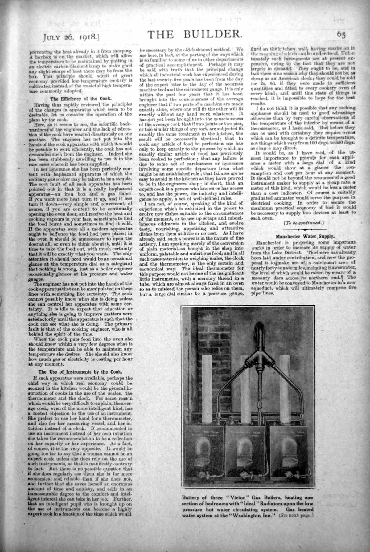 Antique Old Print Battery Gas Boilers Washington Inn Hot Water Supply 1918 20th