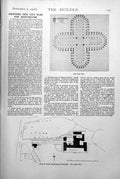 Old Vintage Print Plan Gyde Orphanage Painswick War Memorial Chapel 1918 20th