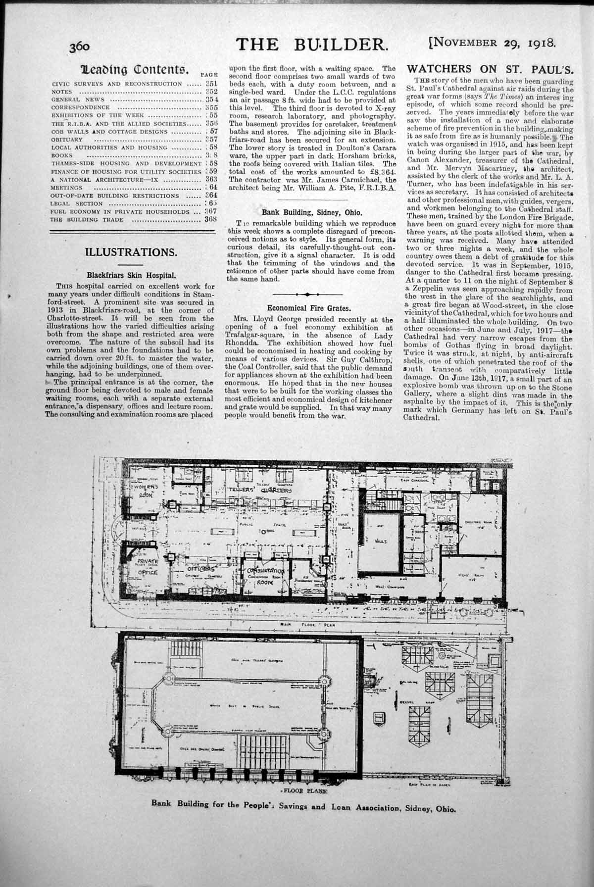 Old Print Bank Building People'S Saving Loan Association Sidney Ohio 1918 20th