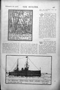 Old Print Design Christmas New Year Card Ship Docks Sydney Tatchell 1918 20th