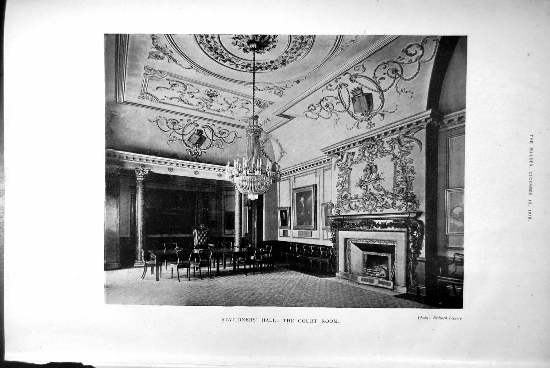 Old Stationers' Hall Court Room Livery Hall From Drawing Tr Way 1918 20th