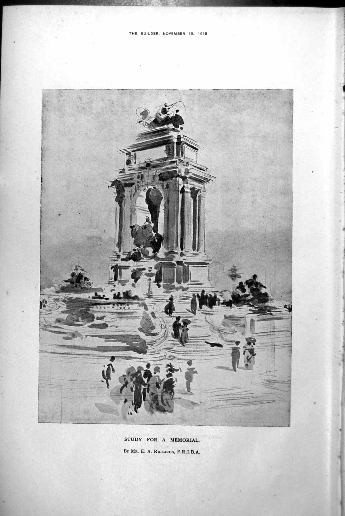 Old Study For A Memorial Ea Rickards Founders' Hall St Swithin'S 1918 20th