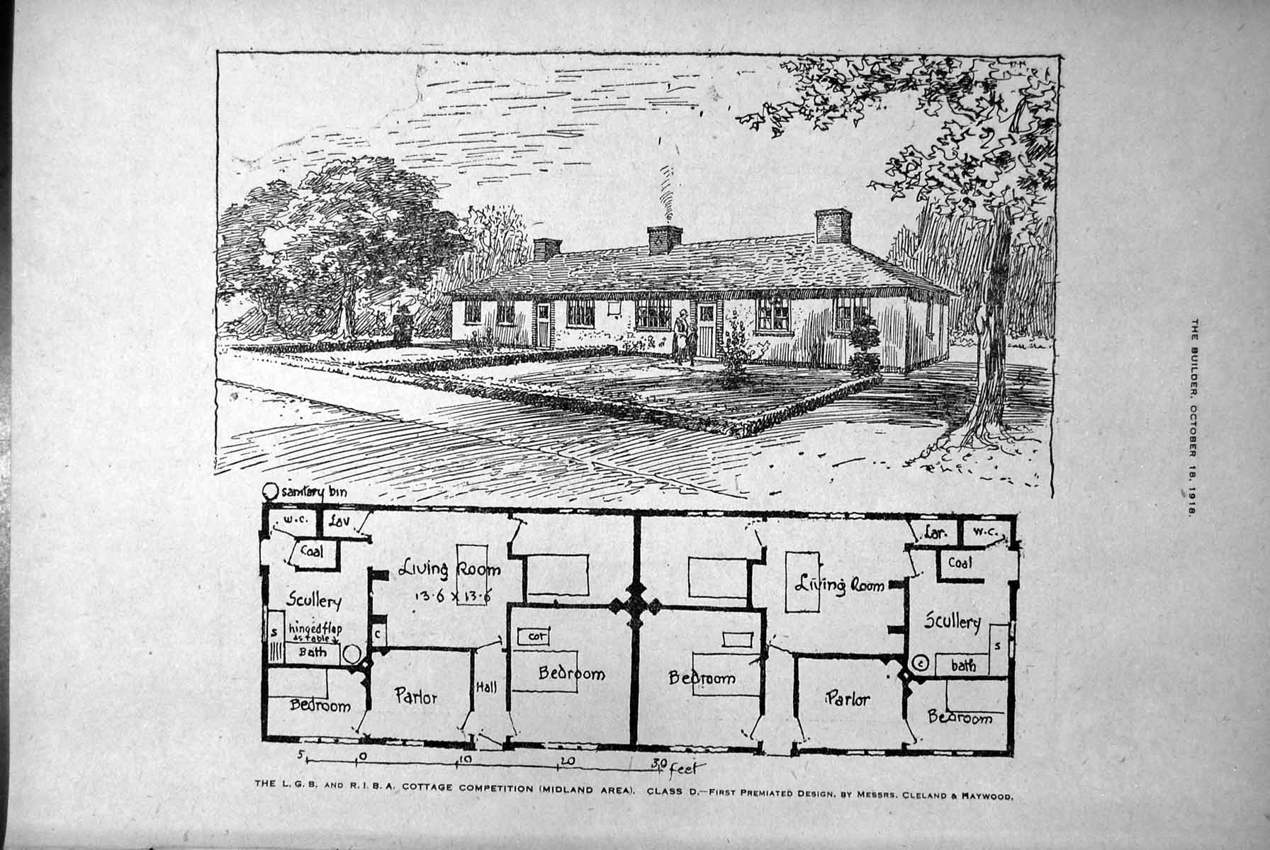 Antique Print Cottage Competition Midland Area Class C D Designs Plans 1918
