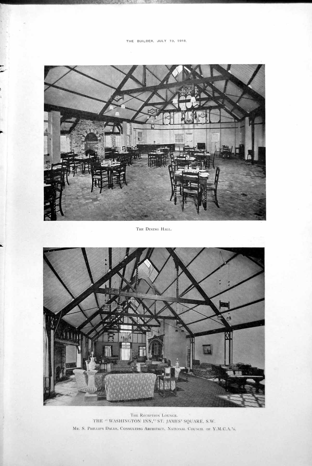 Old Washington Inn St James' Square Dining Hall Reception Lounge 1918 20th
