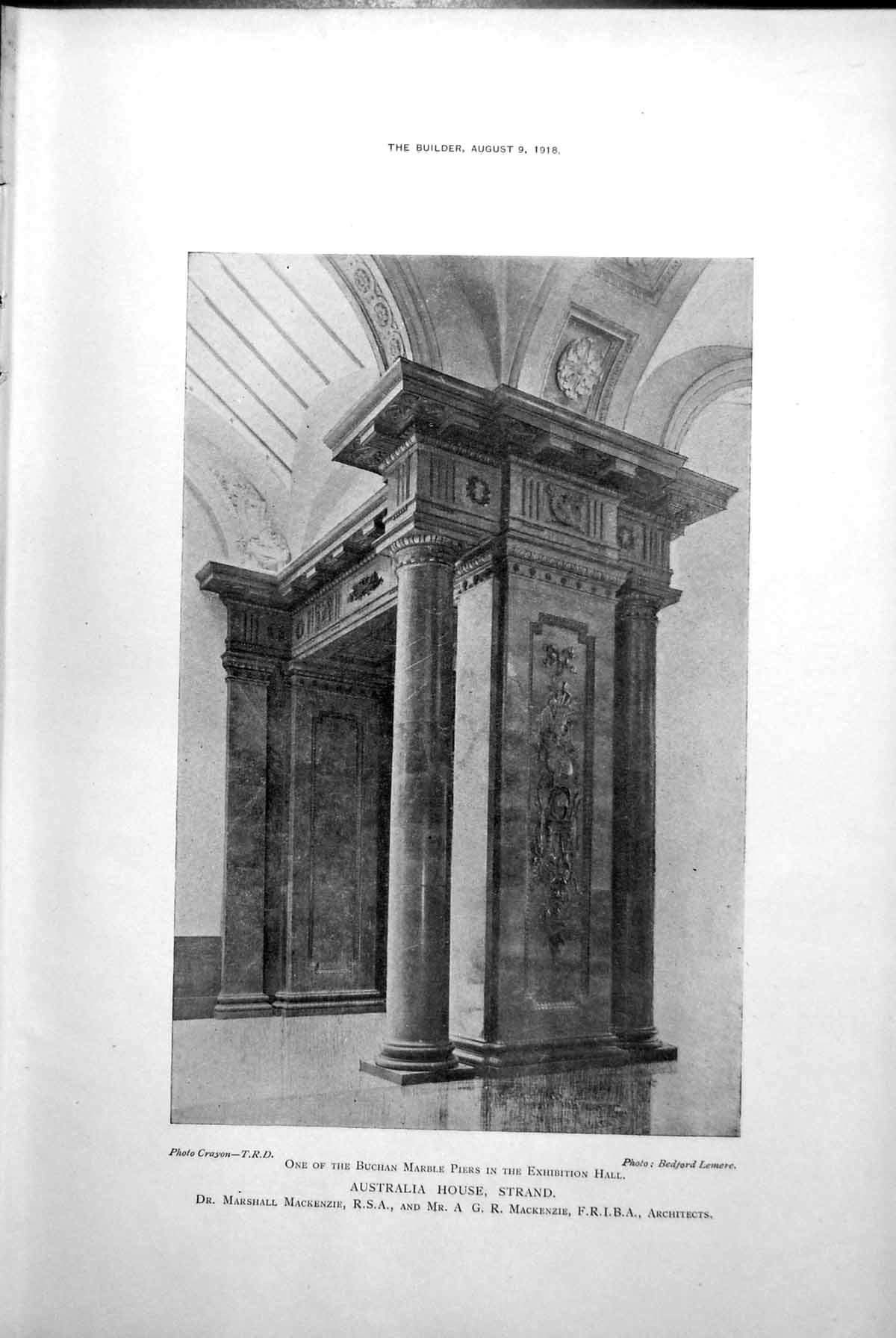 Old Australia House Strand London Buchan Marble Pier Exhibition 1918 20th