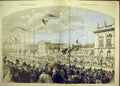 Original Old Antique Print 1858 Prince Princess Prussia Berlin Procession 19th