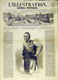 Original Old Antique Print 1858 Portrait Prince Danielo French 19th
