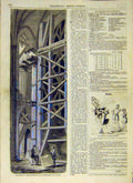 Original Old Antique Print 1858 Bayeux Cathedral Restoration French Building