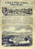 Original Old Antique Print 1858 Burial Toulon Suffren Sailors French Victorian