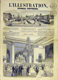 Original Old Antique Print 1858 Ball Senate Palace Referendum French Victorian