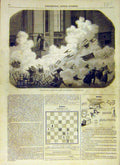 Original Old Antique Print 1858 Explosion Saint-Sulpice Church French Victorian