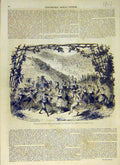 Original Old Antique Print 1858 Variety Theatre Scene Sketch French Victorian