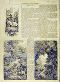Original Old Antique Print 1858 Gnomes King Sketches Story Kingdom French 19th