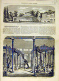 Original Old Antique Print 1858 Saint-Amand Hot-Water Baths Rotunda French 19th