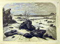 Original Old Antique Print 1858 Paris Fountainebleau Sables D'Arbonne French