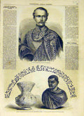 Original Old Antique Print 1858 Prince Frederic-Charles Prussia Cairo Treasures