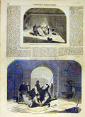 Original Old Antique Print 1858 Israelites Animal Abbatoir Beef Cow Butcher 19th