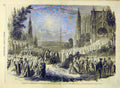 Original Old Antique Print 1858 Imperial Music Academy Scene Magicienne 19th