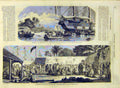 Original Old Antique Print 1858 Guadalupe Coolies People French Travellers 19th