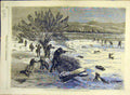 Original Old Antique Print 1858 Rabbit Shooting Alsace France Bade French 19th
