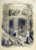 Original Old Antique Print Sunday Rameaux Service Religious French Church