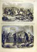 Original Old Antique Print Mirandol Cavalary Los-Llanos Bentkowski Military