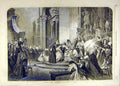 Original Old Antique Print Wider Religious Prise-De-Voile French