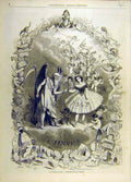 Original Old Antique Print New-Year January Champod Sketches French