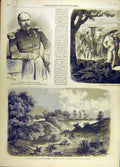 Original Old Antique Print Bazaine Mexico Garnier Puebla French Army Vernhet
