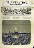 Original Old Antique Print 1863 Prince Wales Marriage Windsor Chapel French