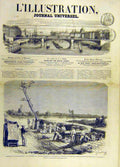 Original Old Antique Print 1863 Battery Captain Marchet War French Military 19th