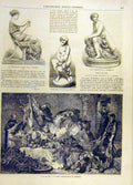 Original Old Antique Print Statue Salmson Demesmay Fabrucci Monginot French