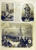 Original Old Antique Print Polonese Peasant People War Berlin German French