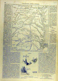 Original Old Antique Print Map War United-States Washington Richmond Usa