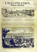 Original Old Antique Print 1863 Mexican Mexico Chasseurs Cavalry San-Andres 19th