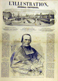Original Old Antique Print Portrait Darboy Archbishop Paris French France
