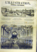 Original Old Antique Print Louvre Recompense London People French