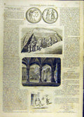 Original Old Antique Print Medal Portugal Princess Pie Liege Temple Nube