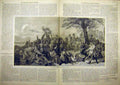 Original Old Antique Print Battle Fontenoy Vernet Fine Art French