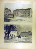 Original Old Antique Print 1895 Dijon Vaillant Military Exercise French 19th