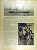 Old Antique Print 1895 Standart Russian Yacht Pallas Botticelli Florence 19th