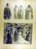 Original Old Antique Print 1895 Marriage Castellane Gould Nuptial Ceremony 19th